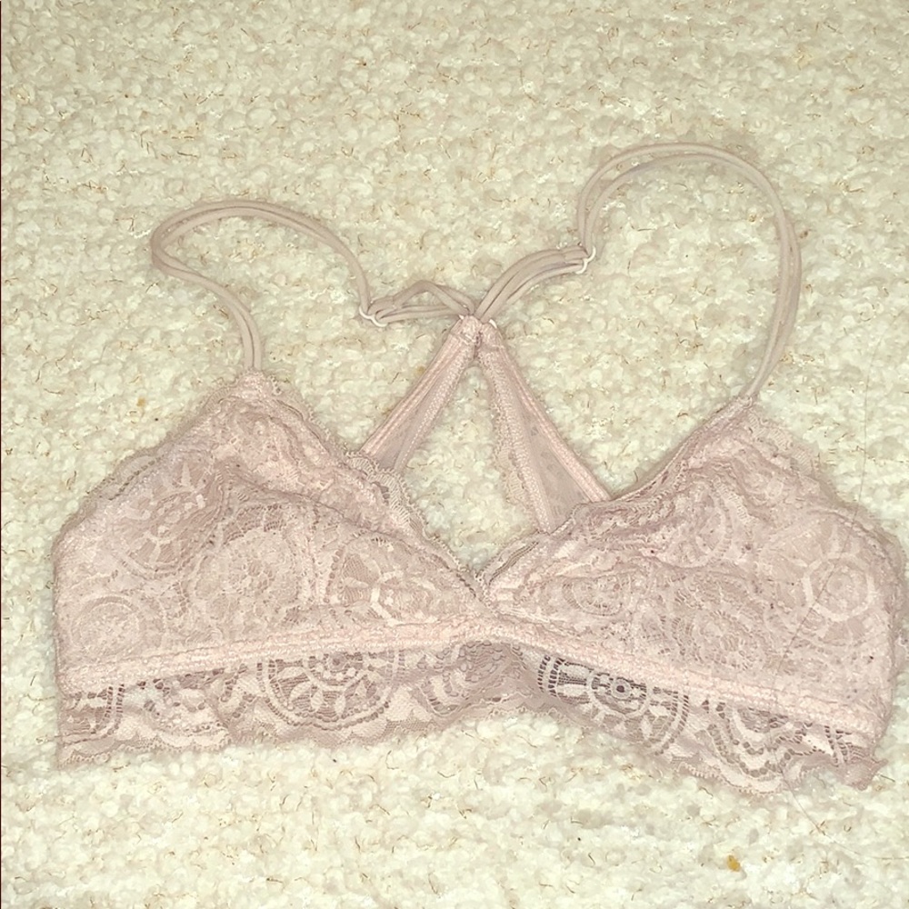 A pink Lacey bralette